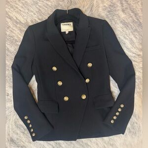L'AGENCE Black Blazer with Gold Buttons